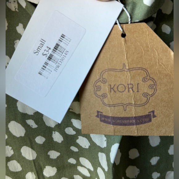 NWT | Kori America | Spotty Dot Babydoll Dress | Sage | Small - Picture 7 of 7